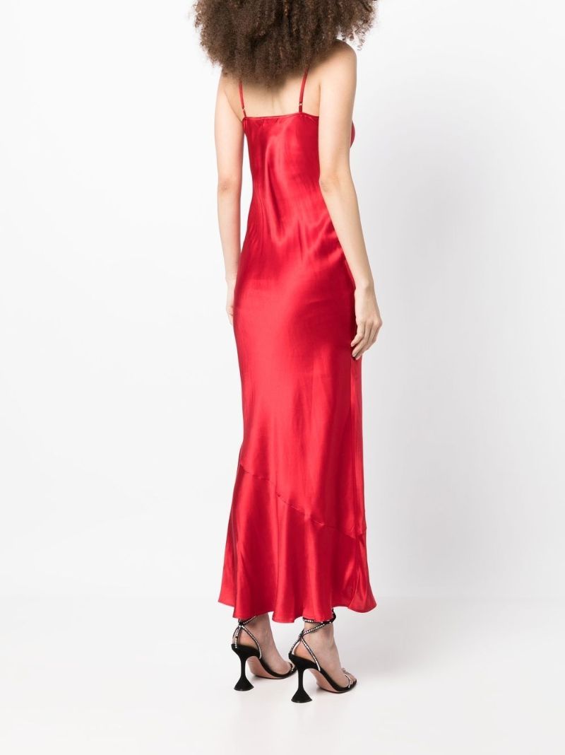 Red Parma Silk Midi Dress