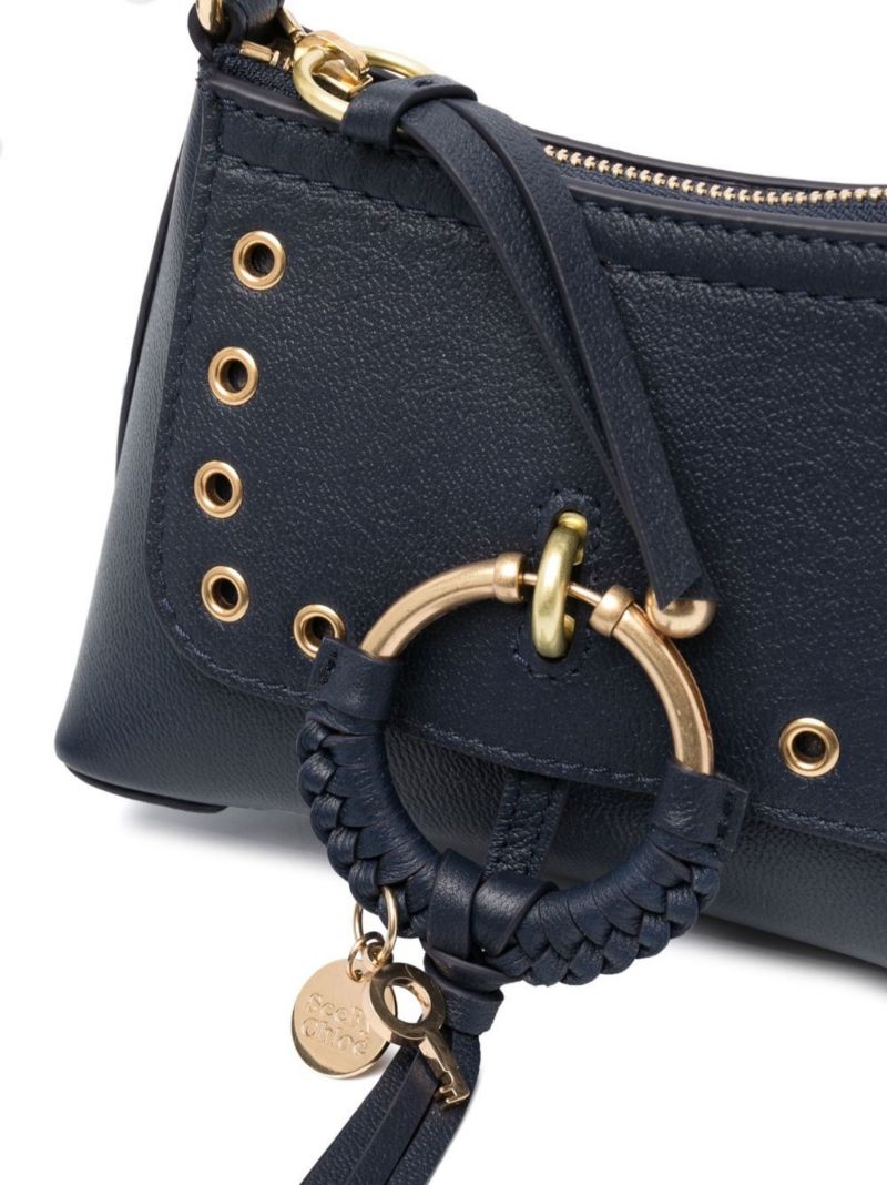 Blue Joan Leather Shoulder Bag
