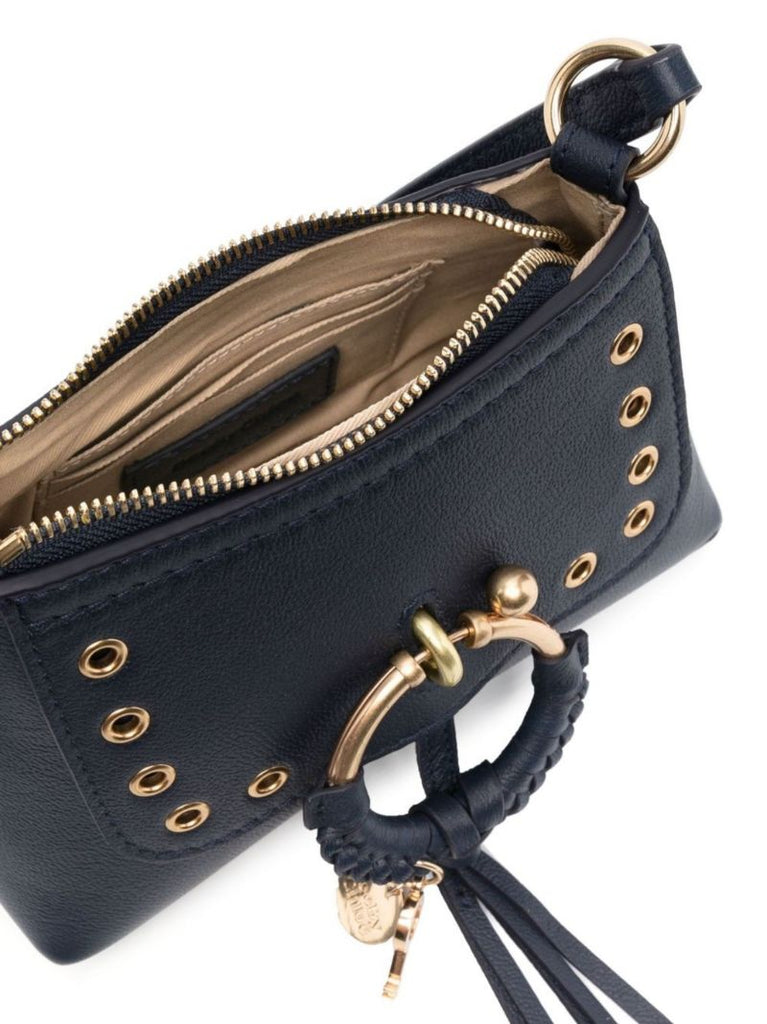 Blue Joan Leather Shoulder Bag