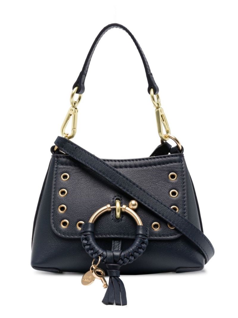 Blue Joan Leather Shoulder Bag