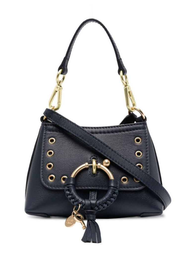 Blue Joan Leather Shoulder Bag