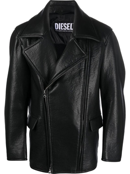 Black J-rego Faux Leather Biker Jacket