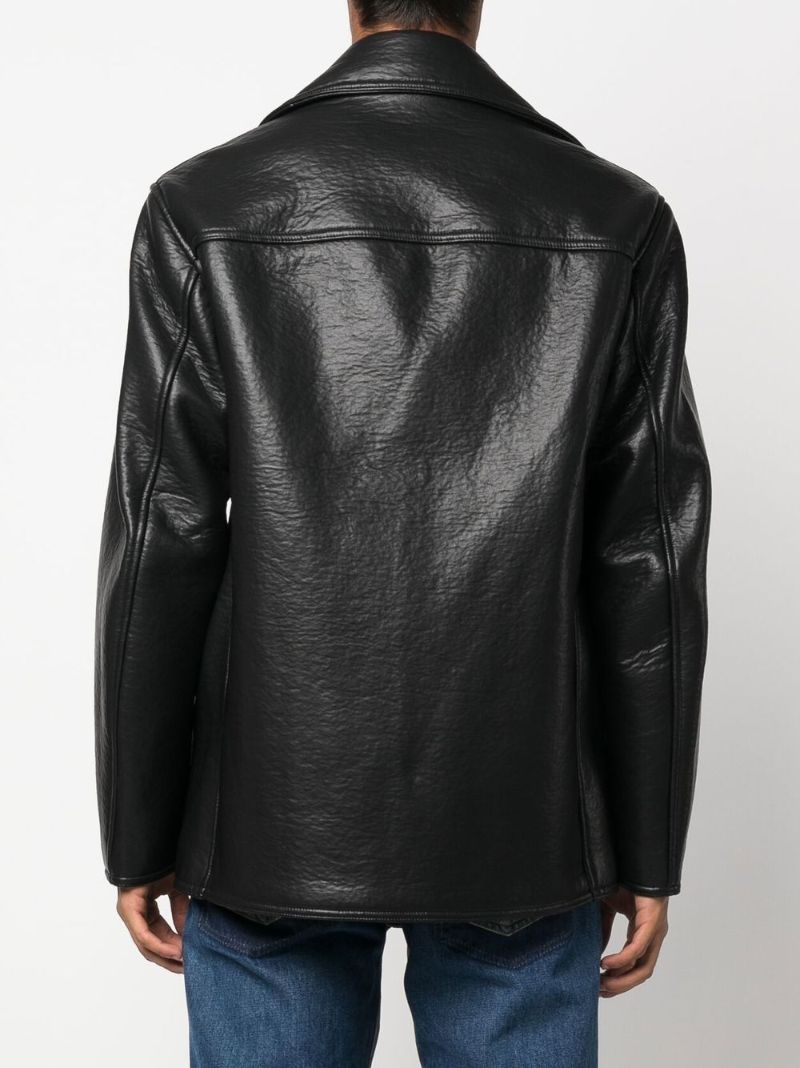 Black J-rego Faux Leather Biker Jacket