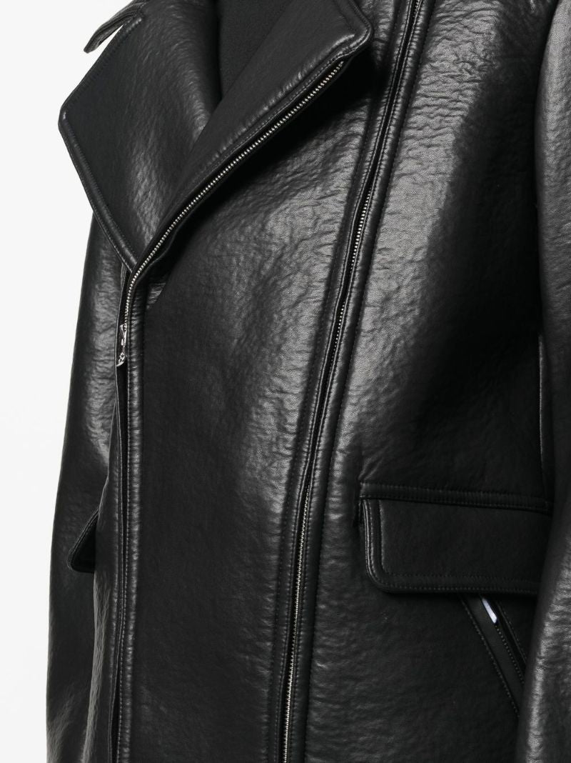 Black J-rego Faux Leather Biker Jacket