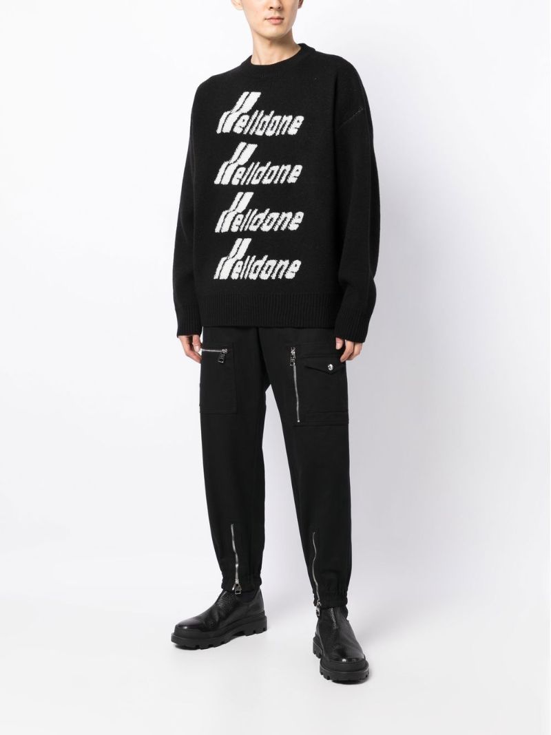 Black Logo-intarsia Sweater