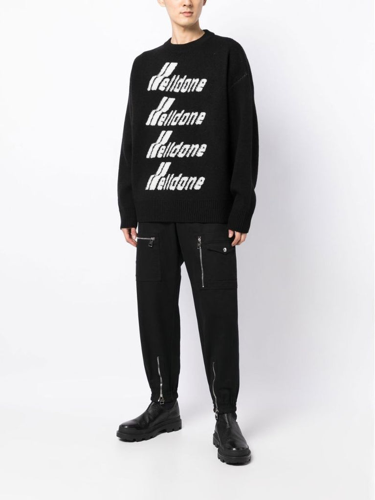 Black Logo-intarsia Sweater