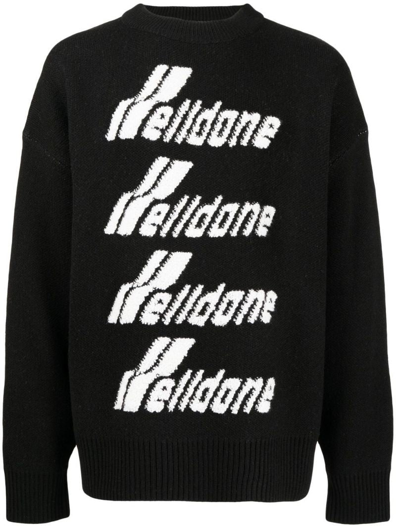 Black Logo-intarsia Sweater