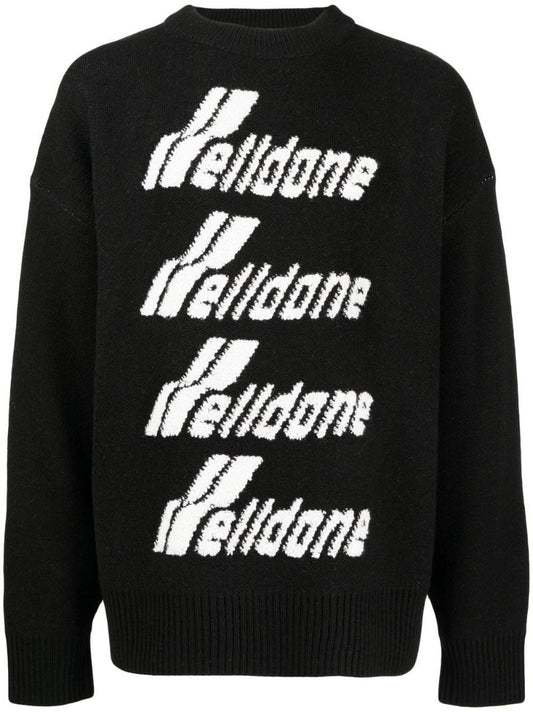 Black Logo-intarsia Sweater