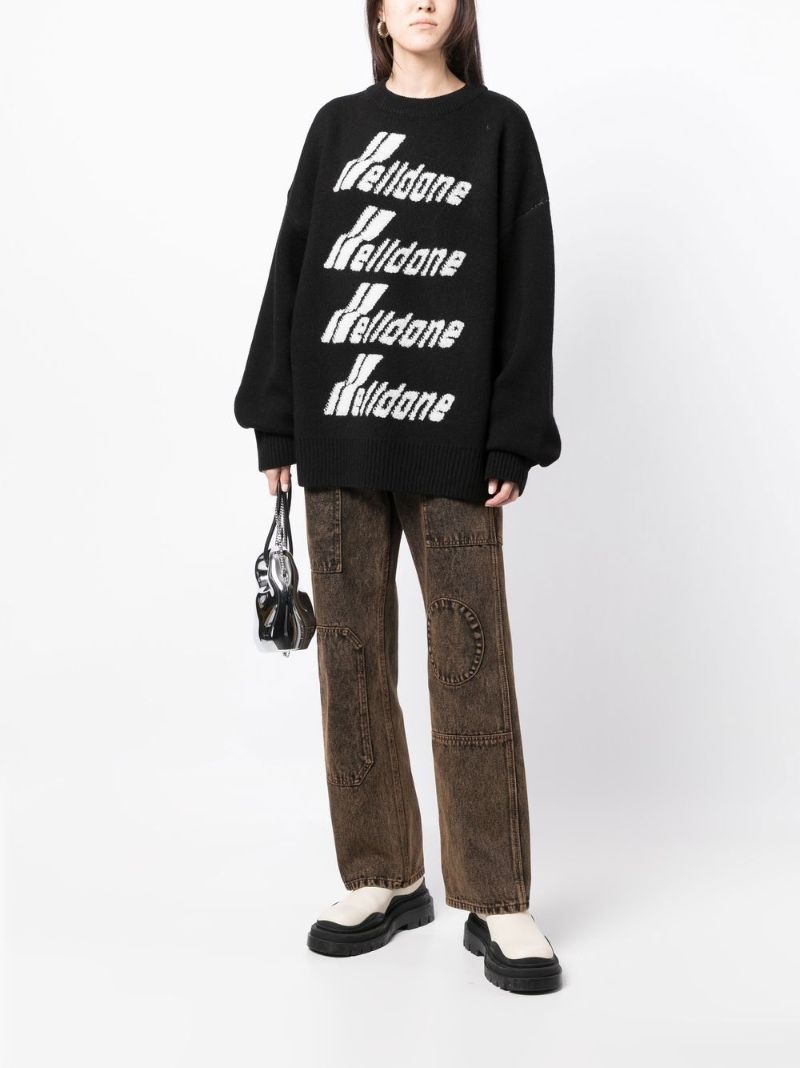 Black Logo-intarsia Sweater