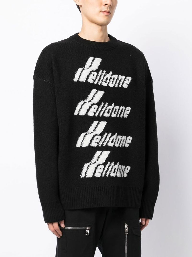 Black Logo-intarsia Sweater
