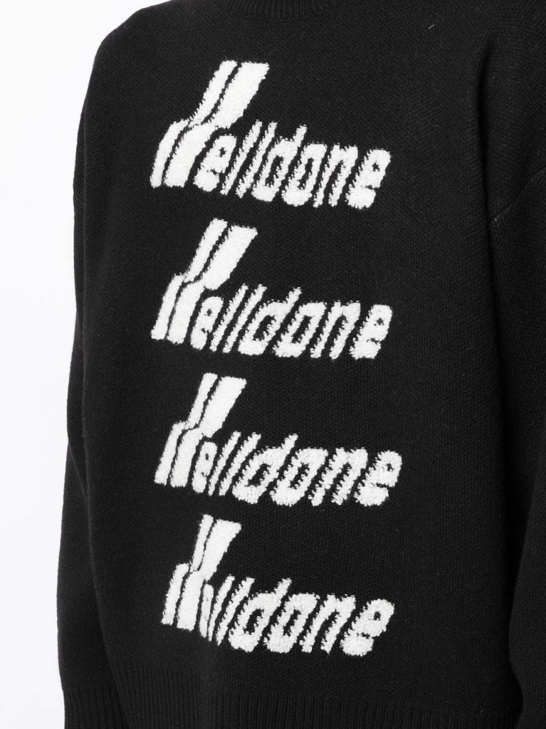 Black Logo-intarsia Sweater