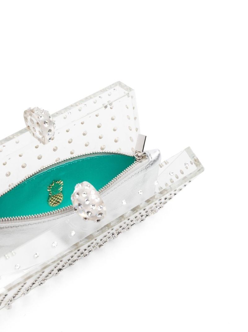 Silver Tequilla Crystal Clutch Bag