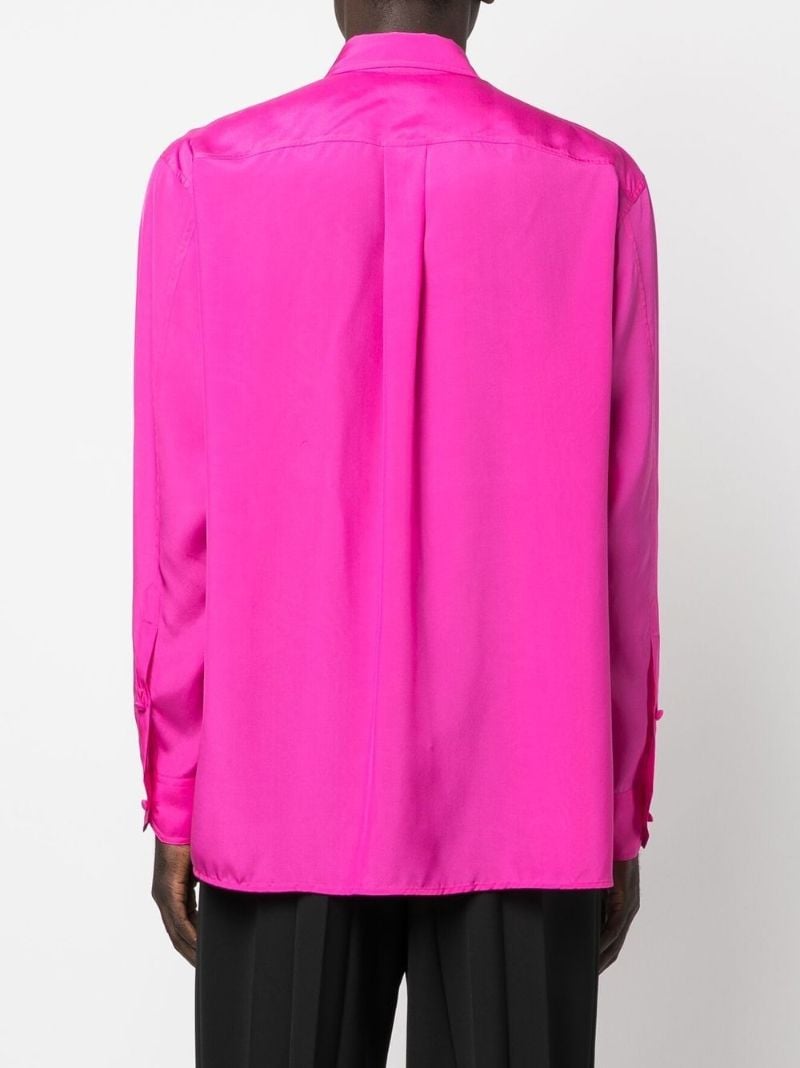 Pink Long-sleeve Silk Shirt