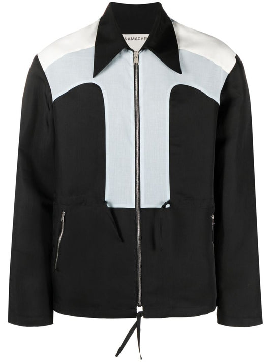 Black Naza Panelled Shirt Jacket