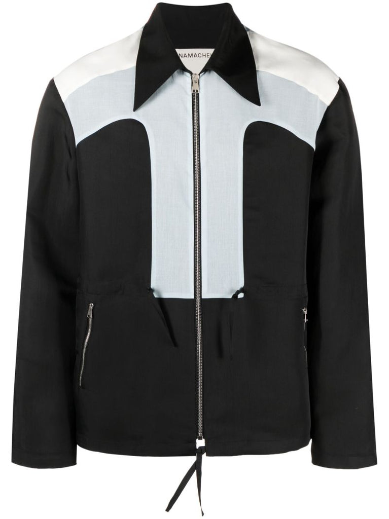 Black Naza Panelled Shirt Jacket
