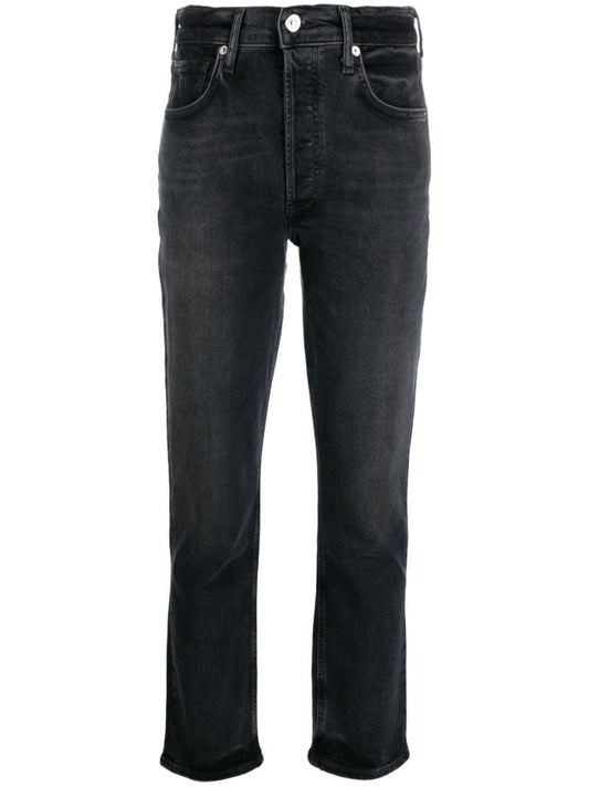 Black Charlotte Straight-leg Jeans