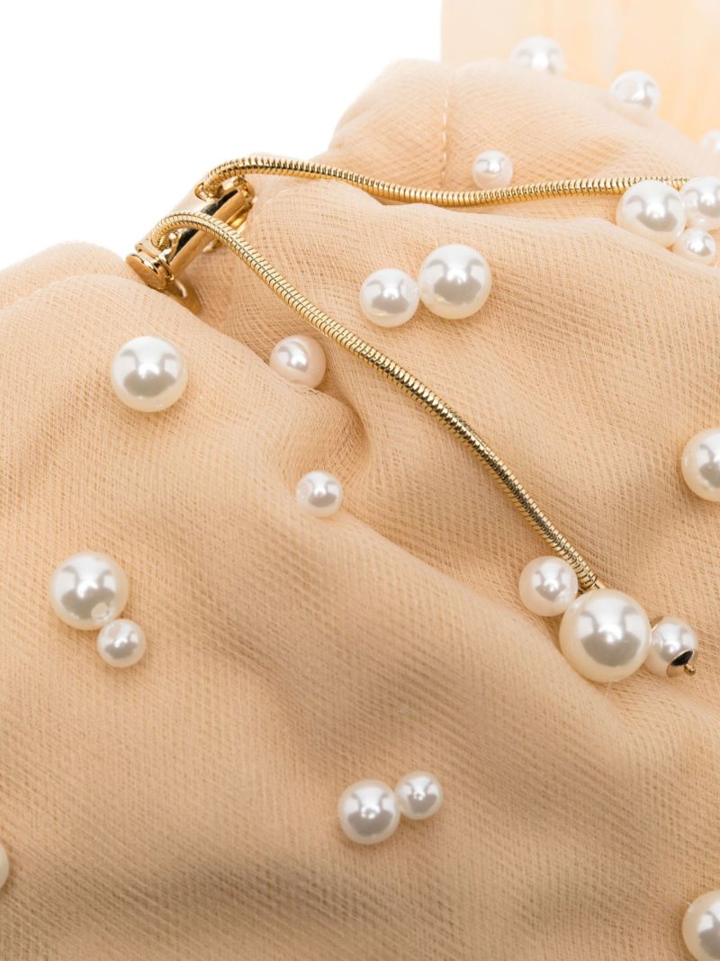 Neutral Tutu Tulle Trimmed Cross Body Bag