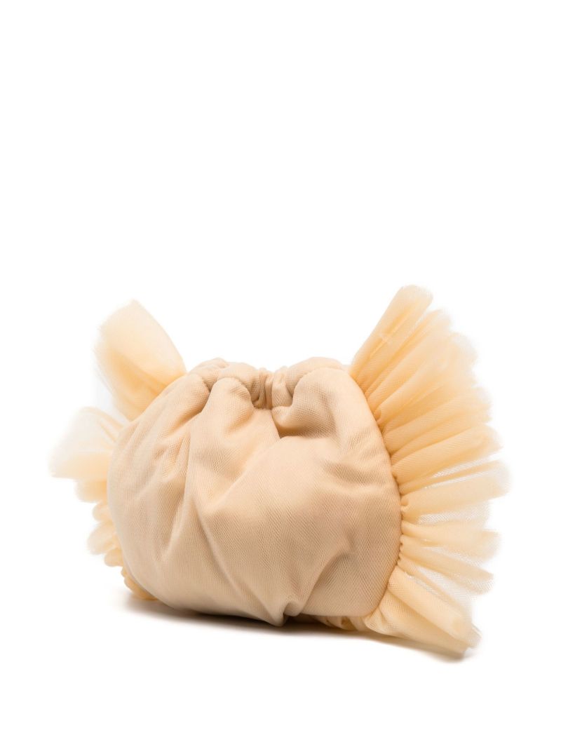 Neutral Tutu Tulle Trimmed Cross Body Bag