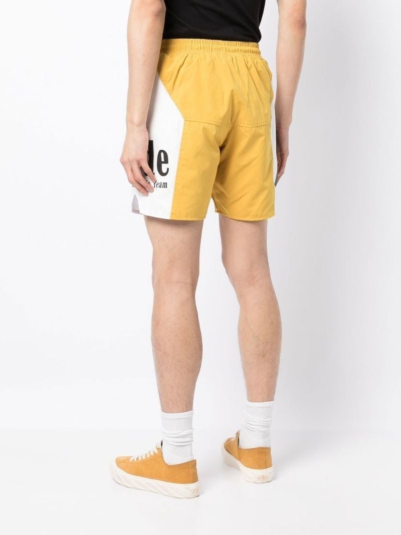 Yellow Logo Print Track Shorts