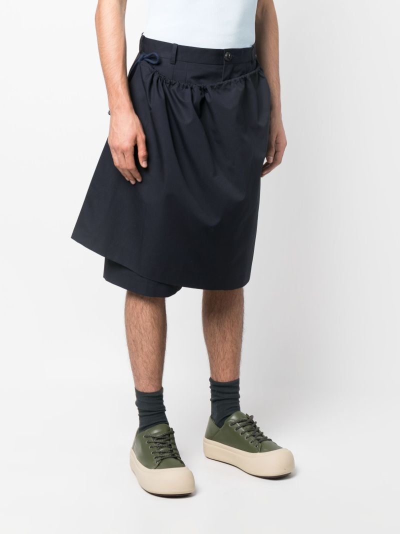 Blue Sozan Draped Shorts