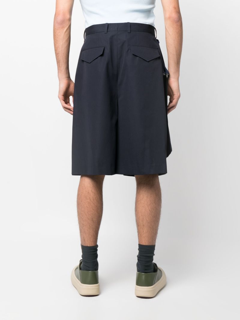 Blue Sozan Draped Shorts