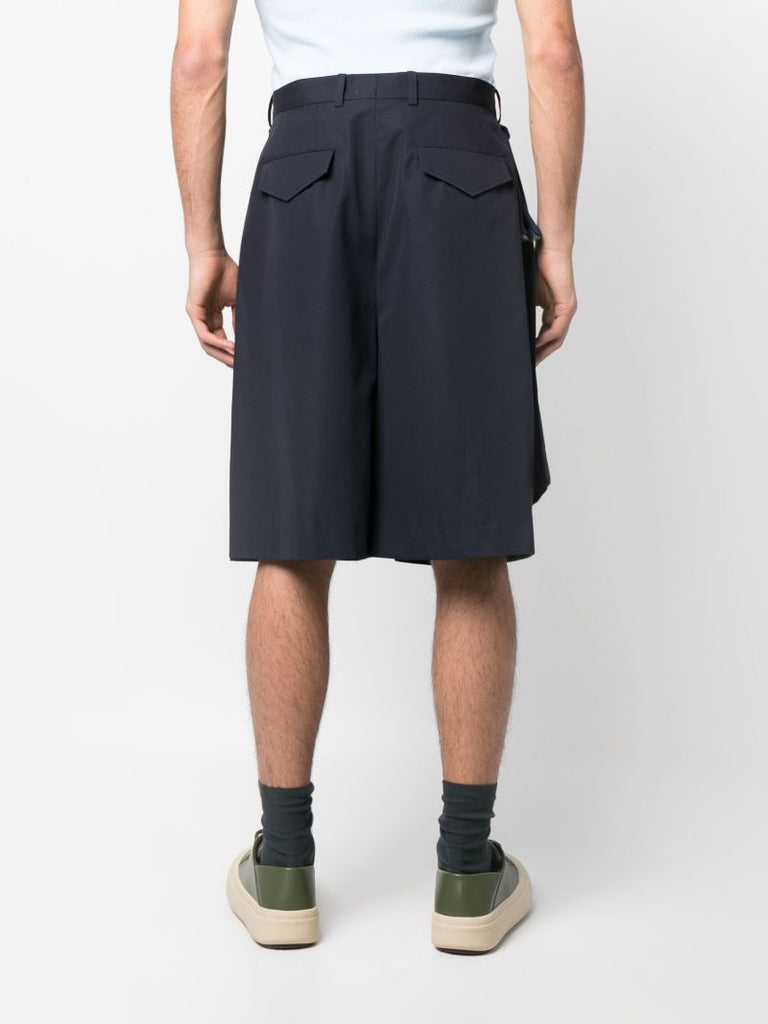 Blue Sozan Draped Shorts