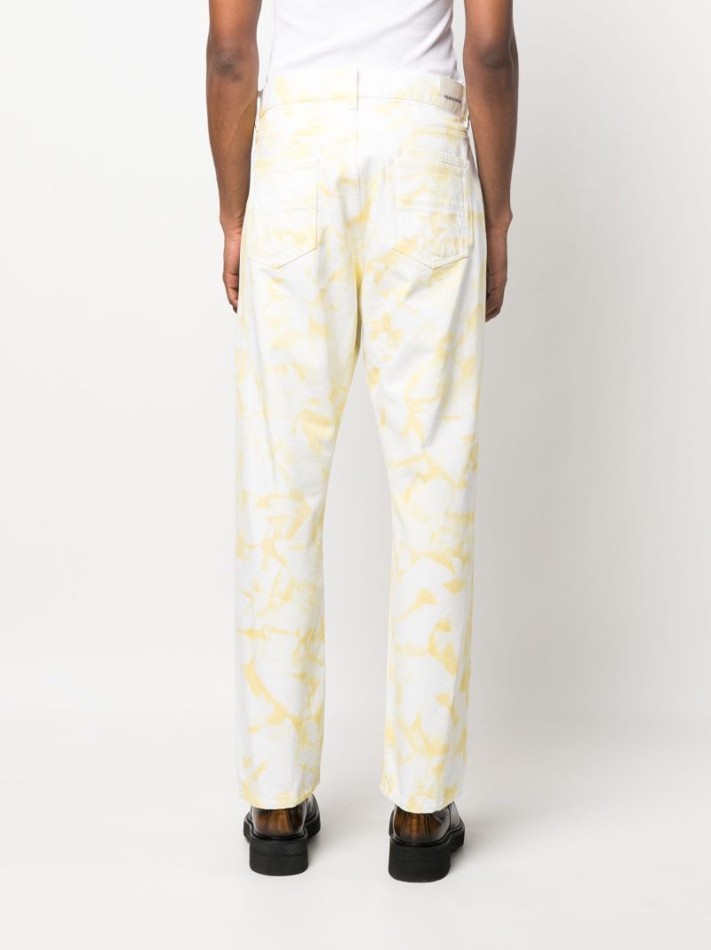 White Bleached Straight-leg Jeans