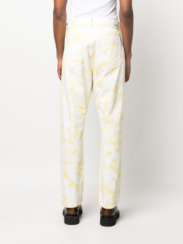 White Bleached Straight-leg Jeans