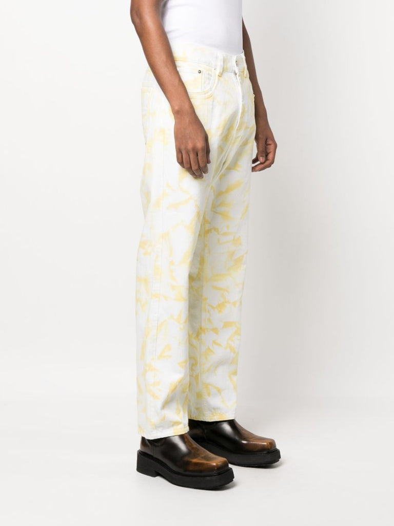 White Bleached Straight-leg Jeans