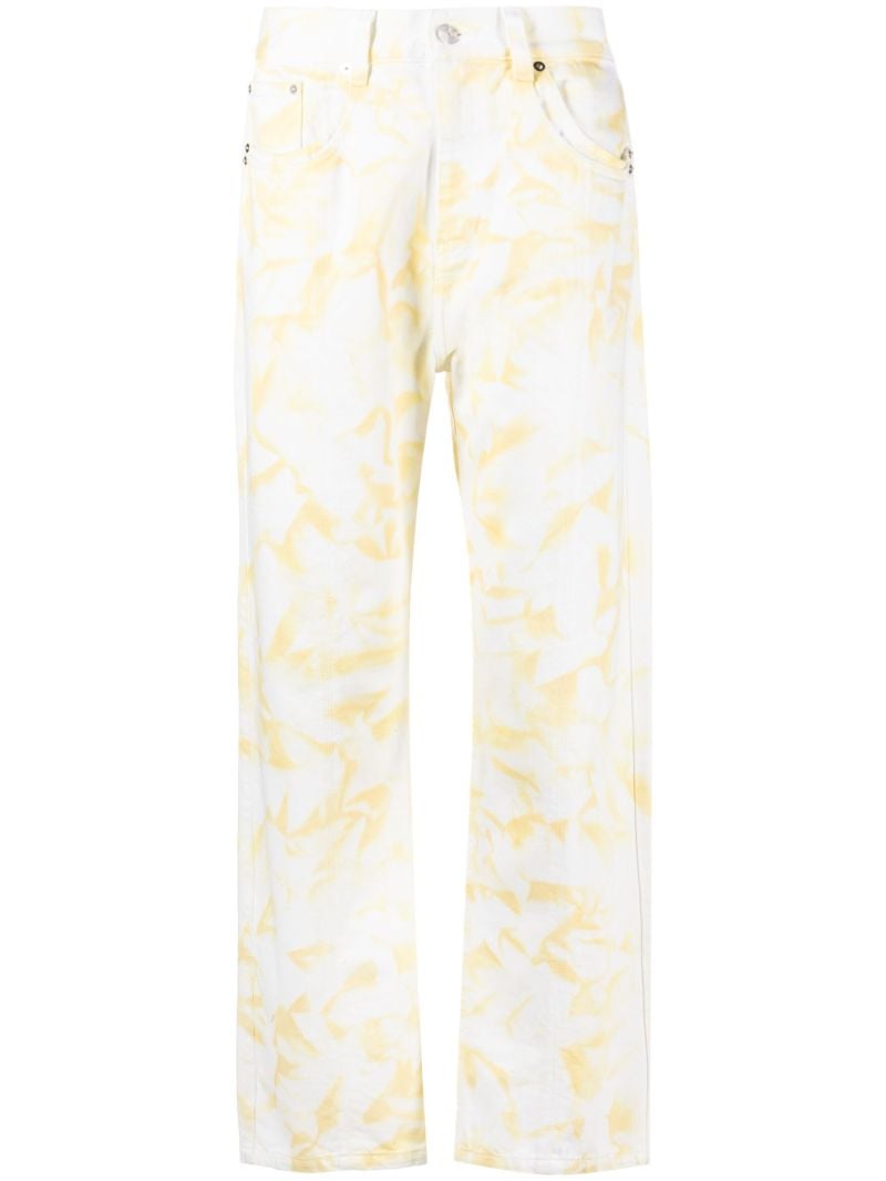 White Bleached Straight-leg Jeans