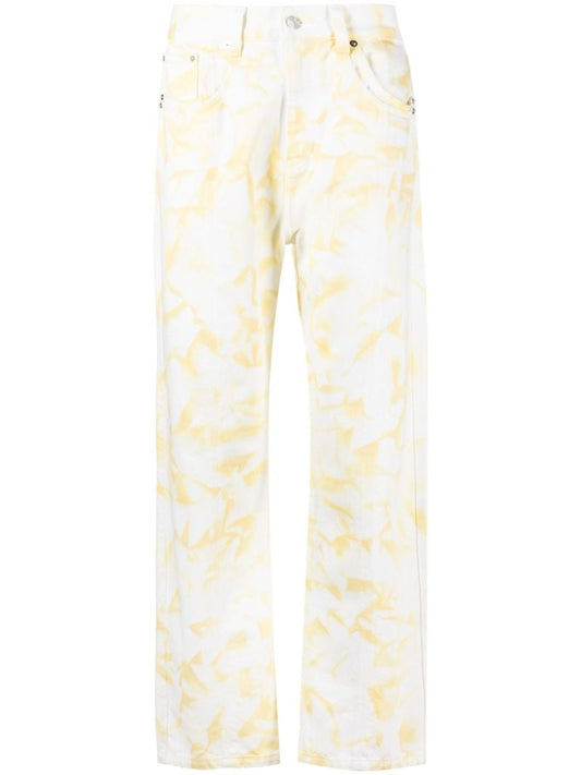 White Bleached Straight-leg Jeans