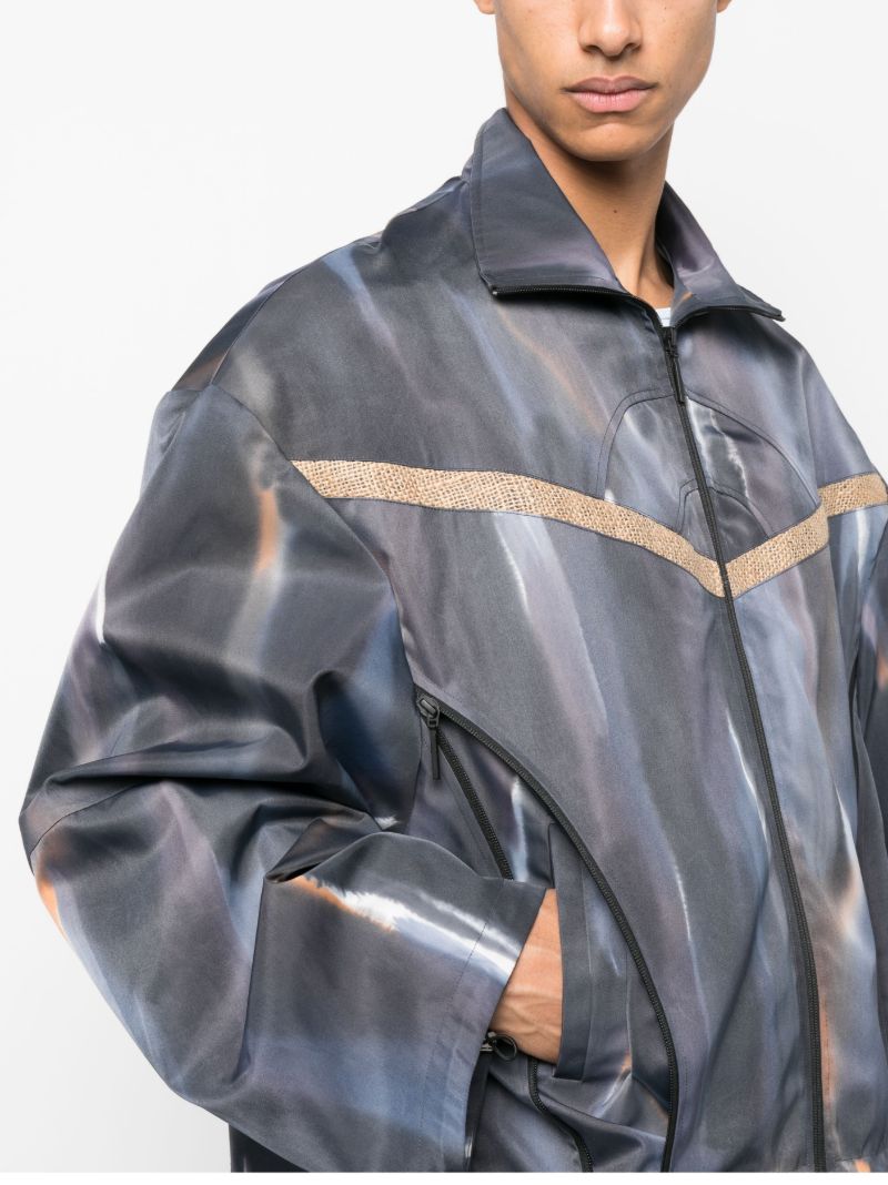 Blue Dawson Abstract Bomber Jacket