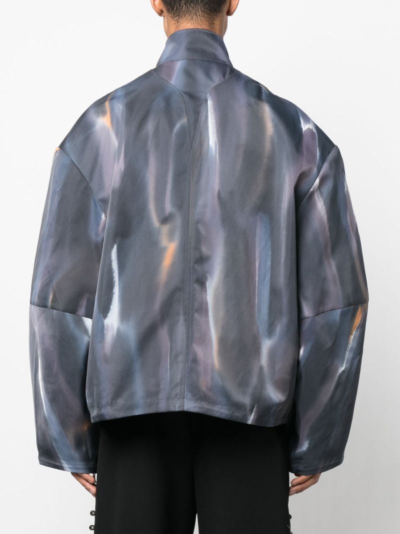 Blue Dawson Abstract Bomber Jacket