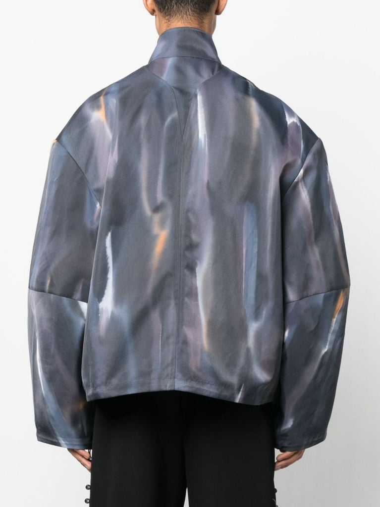 Blue Dawson Abstract Bomber Jacket