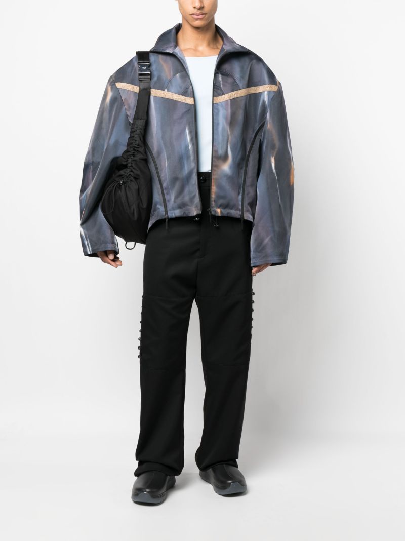 Blue Dawson Abstract Bomber Jacket