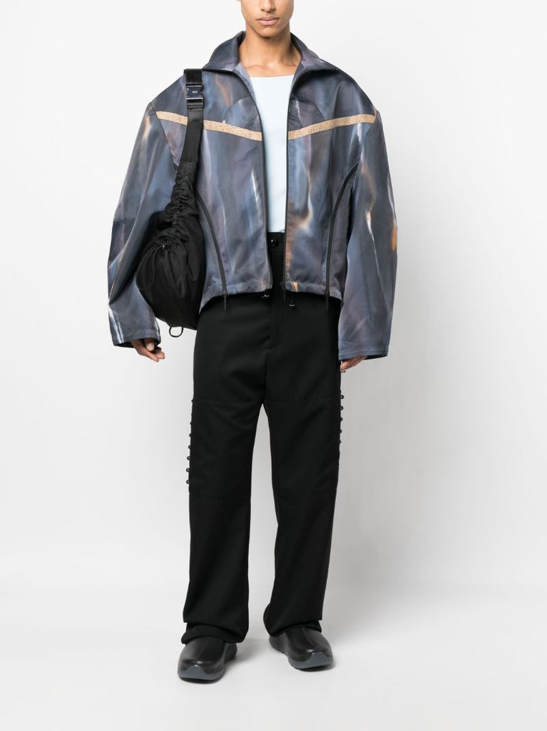 Blue Dawson Abstract Bomber Jacket