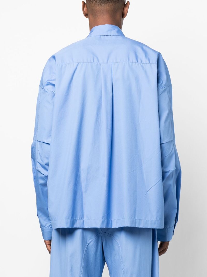 Blue Cotton Shirt Jacket
