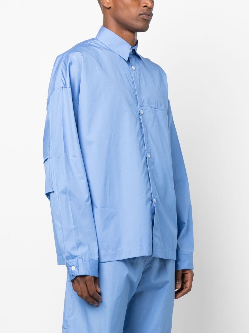 Blue Cotton Shirt Jacket
