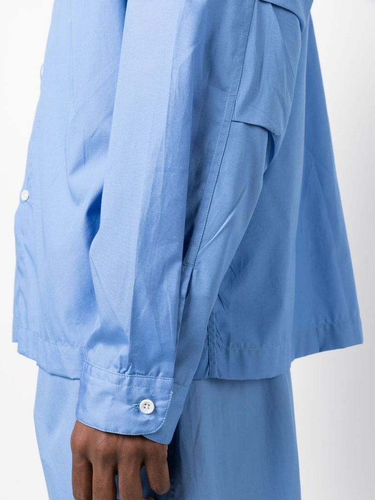Blue Cotton Shirt Jacket