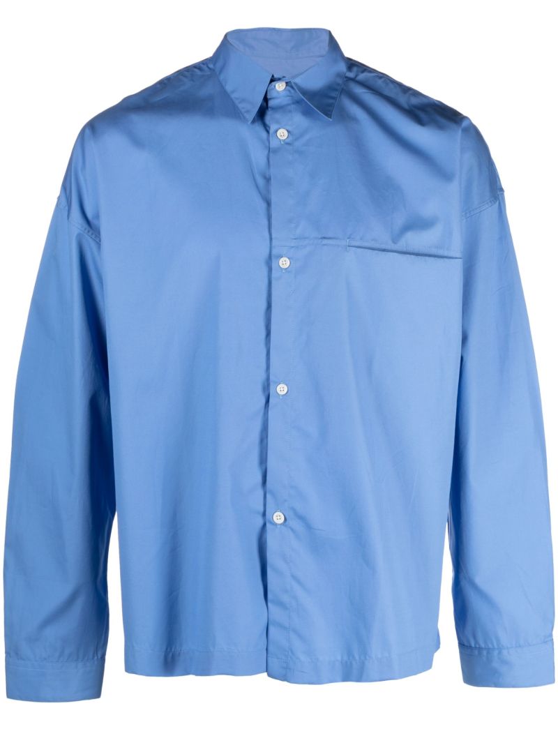 Blue Cotton Shirt Jacket