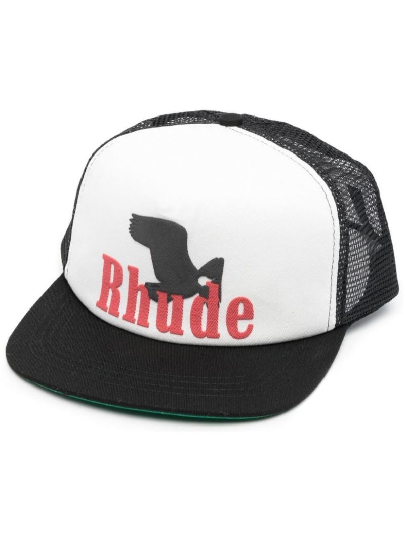 Black and White Americana Eagle Logo Trucker Hat