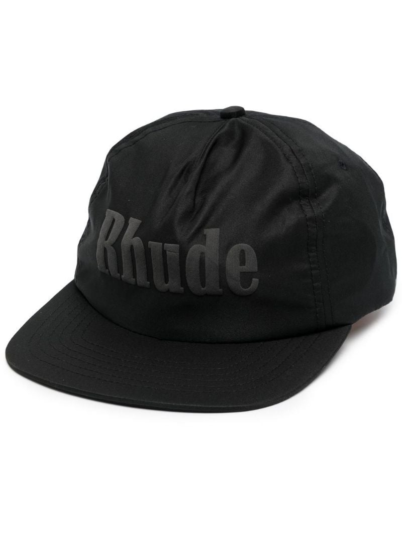Black Logo Print Baseball Cap