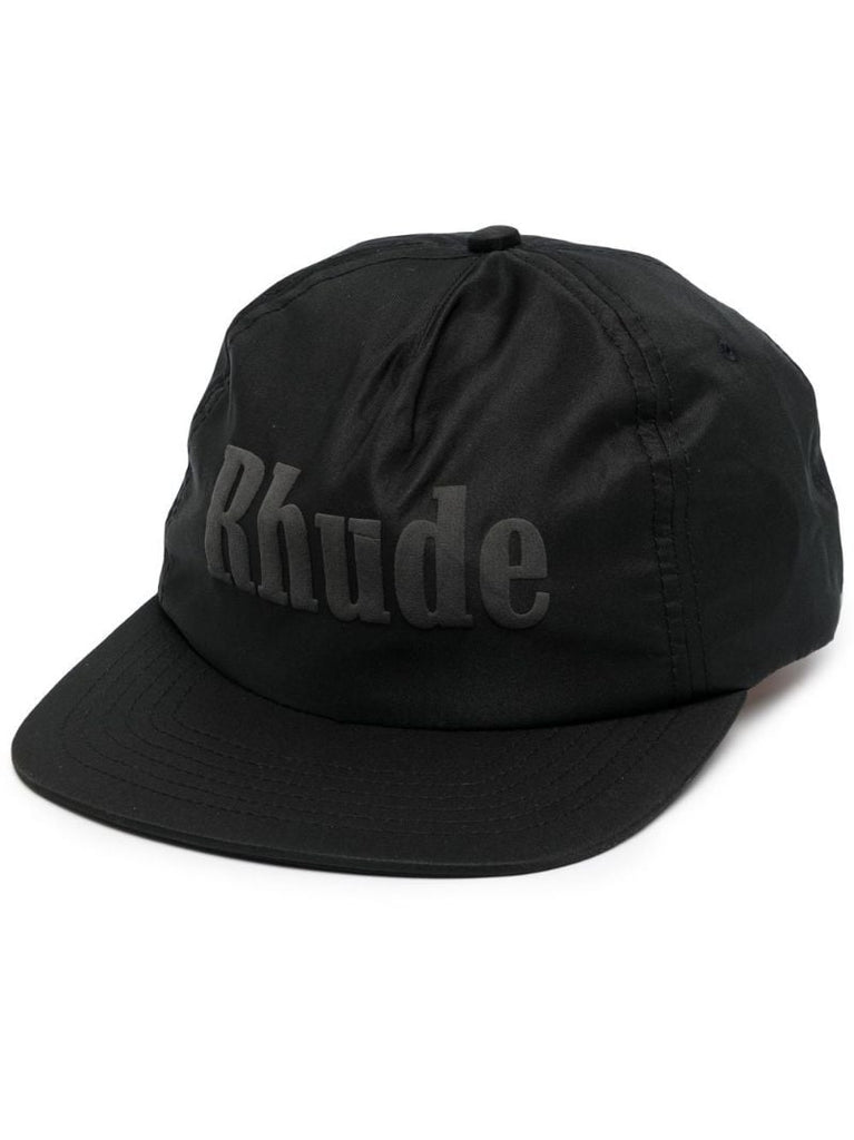Black Logo Print Baseball Cap