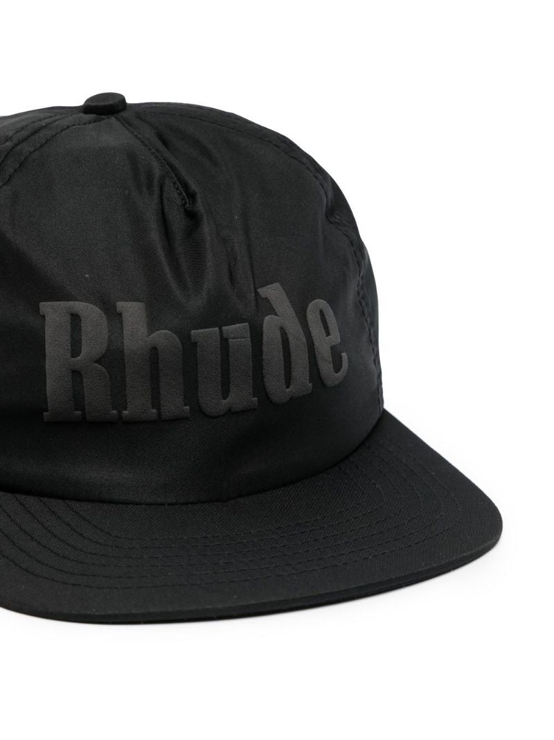 Black Logo Print Baseball Cap