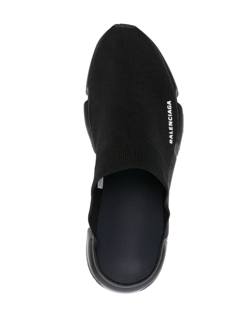 Black Speed Knit Mules