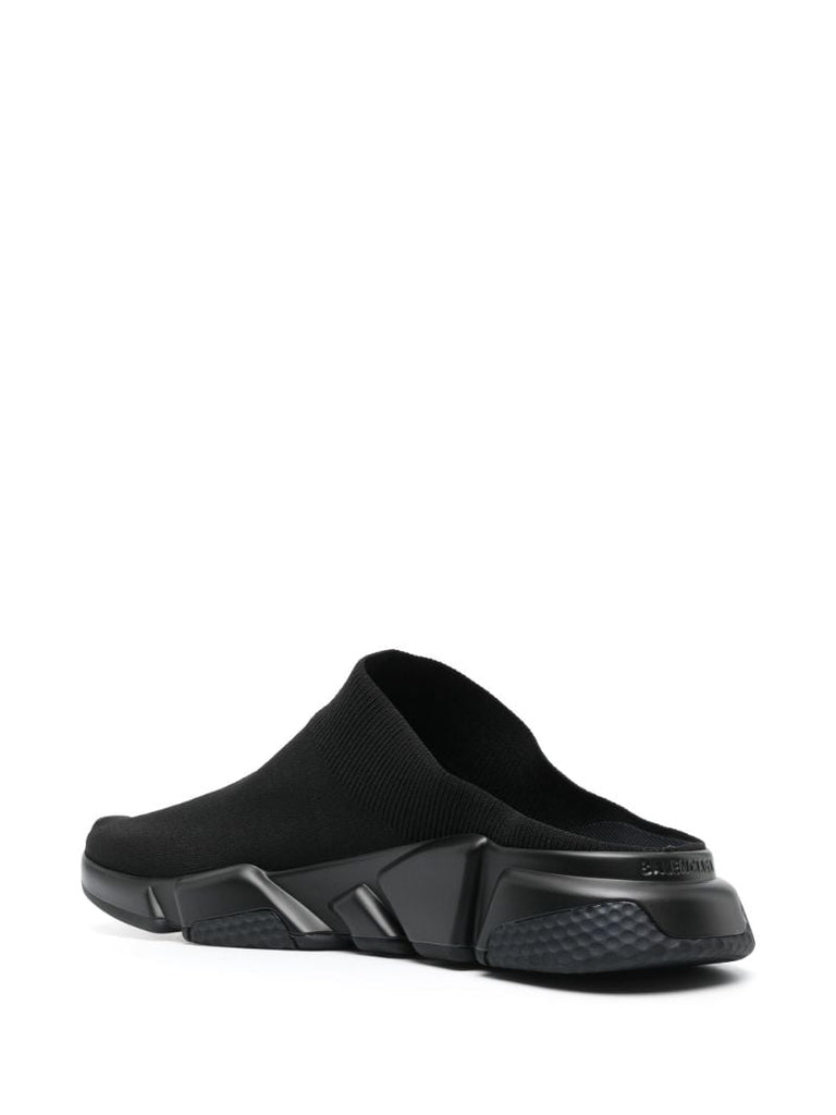 Black Speed Knit Mules