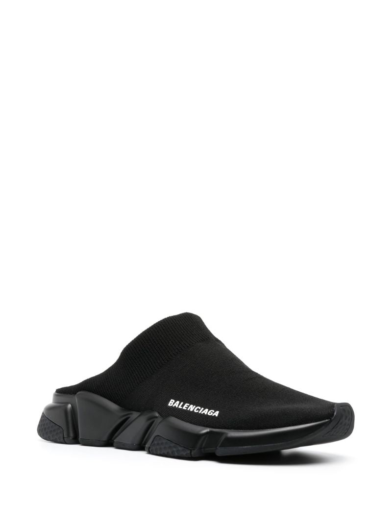 Black Speed Knit Mules