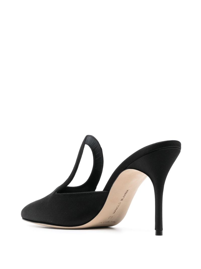 Black  Fugati 90 Satin Mules