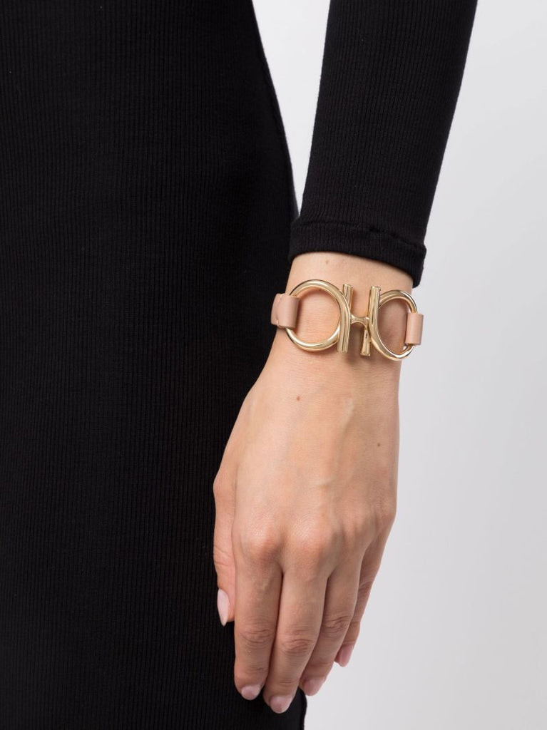 Pink Gancini Plaque Bracelet