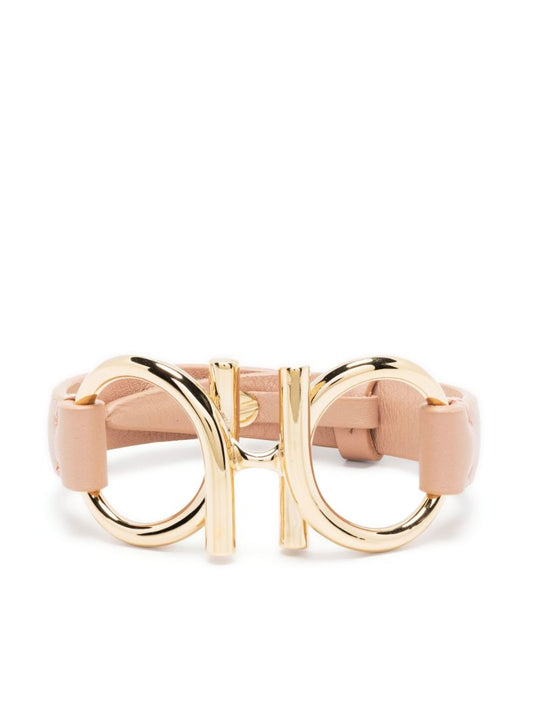 Pink Gancini Plaque Bracelet